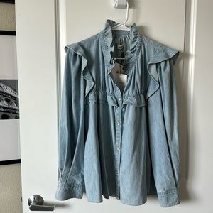 Isabel Marant Etoile Chambray Button Front Shirt